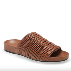 NWT Frame Tan Le Reese Slide Leather Sandal, Size 41 🗣LAST CHANCE🗣